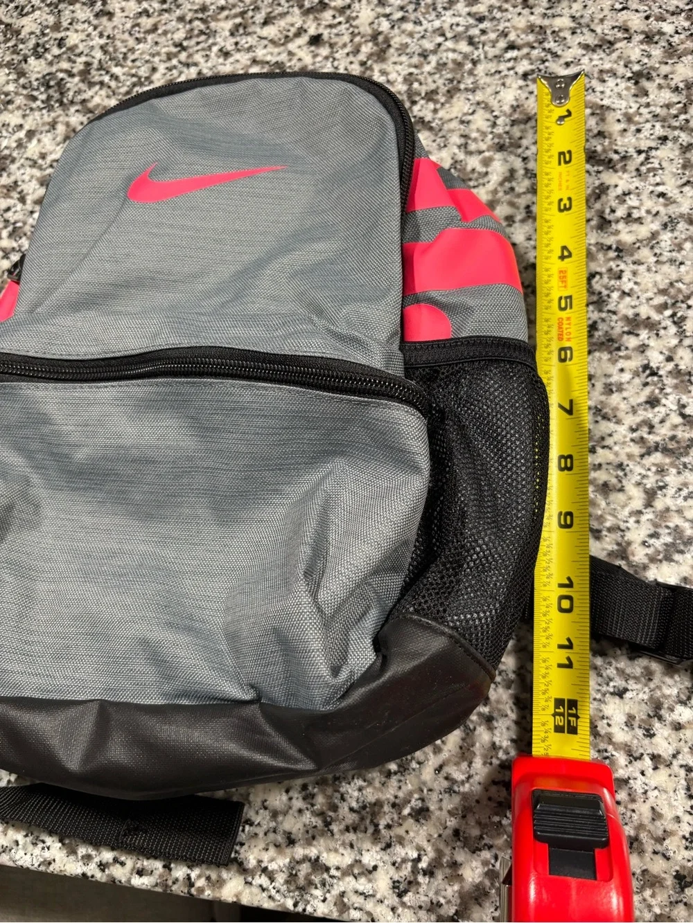 Nike Gray Backpack with Pink Accents